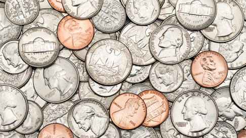 pile of change